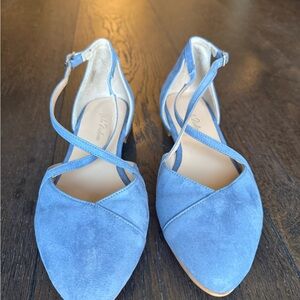 Yulia Nadeeva Blue Suede Flats - Size 38 / 7.5